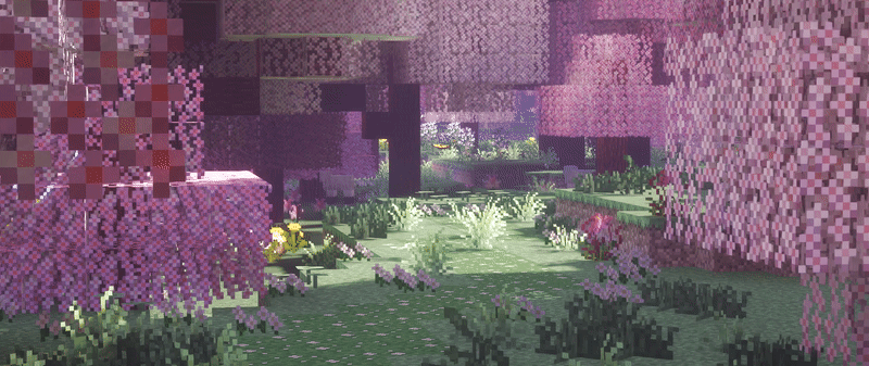 Purple cherry blossom Minecraft forest