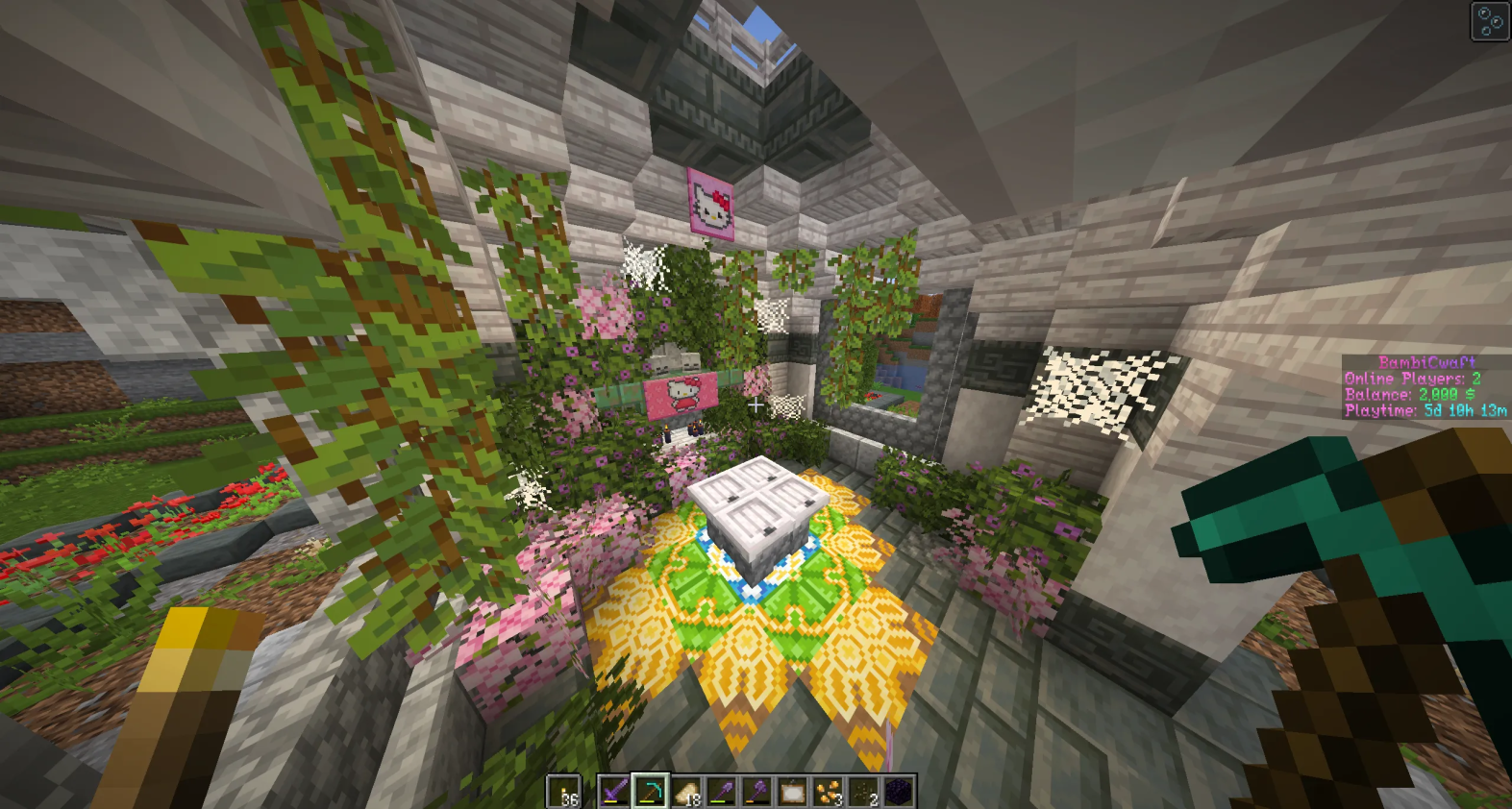 Flower-filled BambiSMP spawn garden